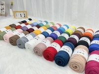 Direct Wholesale Sale 100% Polyester Hand-Woven T-Shirt Yarn 200g High Elasticity Fabric Strips Dyed DIY Knitting Carpet Yarn