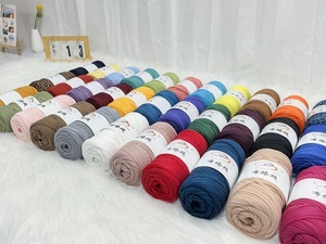Venta al por mayor y directo de alta elasticidad 400g línea de tela zapatillas tejidas a mano DIY ganchillo alfombra bolsa muñeca lana - Product Image 2