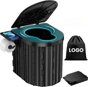 Inodoro Plegable de Venta Caliente con <span class=keywords><strong>Portarrollos</strong></span> Extraíble para Camping, Baño Portátil para Exteriores y Uso de Emergencia - Product Image 1