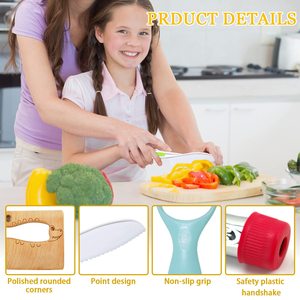 ชุดมีดไม้สำหรับเด็ก มีดทำครัวเด็ก 11 ชิ้น พร้อมเขียง อุปกรณ์มีดทำครัว อุปกรณ์อบขนม ชุดทำอาหารสำหรับเด็ก - Product Image 3