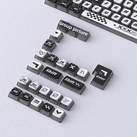 In-stock Wholesale Printed Black Pudding Keycaps Four-sided Translucent PBT Material Dye-sublimation 119 Keys Small Full Set
