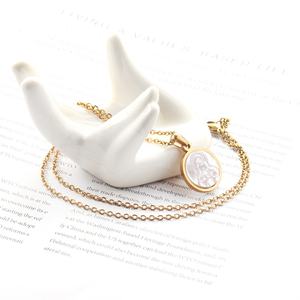 Collar de Acero Inoxidable al por Mayor, Barato, con Colgante de Oro, Joyería para Hombre, Collar Religioso Chapado en Oro de 18K VPD con Concha - Product Image 4