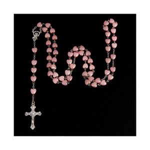 Collier chapelet catholique personnalisé Love Pink avec perles <span class=keywords><strong>de</strong></span> zircon vintage chrétiennes et image <span class=keywords><strong>de</strong></span> la Sainte Mère <span class=keywords><strong>Marie</strong></span> - Cadeau - Product Image 1