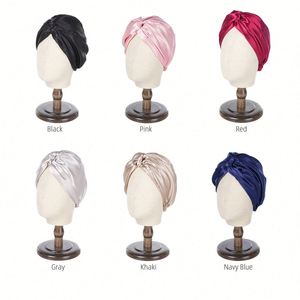 Bonnet double couche en pure soie pour femme, turban de nuit, bandeau pour cheveux, cadeau promotionnel - Product Image 1