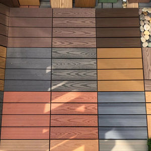 Baldosas Modernas y Contemporáneas para Terraza, Exterior y Acera, WPC Impermeable, Vida Útil <span class=keywords><strong>de</strong></span> 25 a 30 Años, Fácil Instalación con Sistema <span class=keywords><strong>de</strong></span> Clic, Acabado Liso Cepillado Tipo <span class=keywords><strong>Madera</strong></span> - Product Image 1