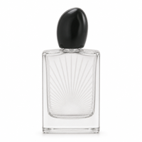 Flacon de parfum vide en verre 30 ml, bouchon noir, fond épais transparent, flacon pulvérisateur rechargeable, vente en gros, logo personnalisé
