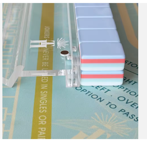 Juego de Mahjong Acrílico Plegable Pintado a Mano, Color Azul Brisa Marina Americana, 160 Piezas, Personalizado, Moderno, Ecológico y Duradero, Marca Shengjia - Product Image 4