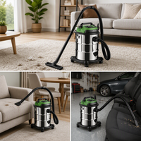 Aspirateur à cartouche sans sac K-D/W CB 1200W 30L avec filtre HEPA pour voiture, extérieur et hôtel, avec prise pour outils électriques en option