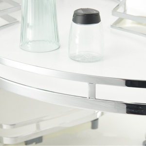 Rangement d'angle de cuisine en acier, moderne et polyvalent, avec panier extractible, pour une organisation optimale de la cuisine et de la salle à manger - Product Image 2