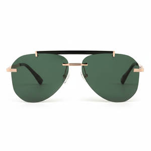 TAC 偏光 UV400 无框飞行员太阳镜 玫瑰金金属框 带定制徽标 男女通用 驾驶用批发 - Product Image 1