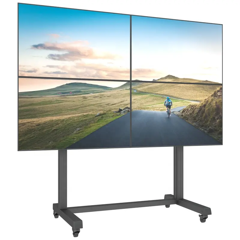 Modern Furniture Aluminium Layar Video Wall Keranjang untuk Quad Layar