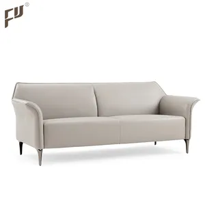 Furicco 2022 New Product Italian Style Luxury 3 Seaters Lounge Suite Genuine Leather Sofa Set Living Room Furniture