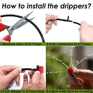 Kit d'irrigation goutte à goutte 1/2 pouce en PVC, raccord rapide, système d'arrosage efficace pour jardin et plantes d'extérieur - Product Image 5