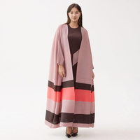 Abaya Traditionnelle Musulmane pour Femmes, Grande Taille, Respirante, Infroissable, Légère, en Polyester, Longueur Cheville, Manches Longues, Col en V, ODM