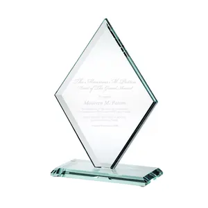 Placa de premio de cristal personalizada, reconocimiento de graduación, rendimiento, trofeo de vidrio grabado con chorro de arena