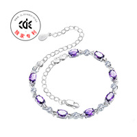 Bracelet en argent sterling 925 avec perles et pierres précieuses, vente en gros, pierres naturelles, zircon, plaqué rhodium, réglable, pour mariage, fête, cadeau