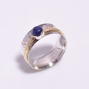 Lovely Design Lapis Gemstone Meditation <b>Spinner</b> <b>Ring</b> Handmade 925 Sterling Silver Band Unisex Wedding Party Anniversary-Jewelry - Product Image 1