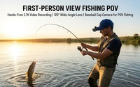Caméra à clipser sur casquette 2.7K, caméscope POV mains libres, mini enregistreur vidéo portable Wi-Fi pour le golf, la pêche, la randonnée et les activités de plein air