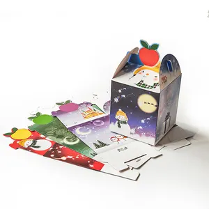 Benutzer definierte Papier box Verpackung Band Bogen Weihnachts band kleine weiße Papp schachtel mit Druck für Apfel