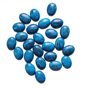 Grosir Batu Agate Biru Alami Oval 15x20mm, Cabochon Datar, Kristal Penyembuh, Perlengkapan Pembuatan Perhiasan Cincin, Bahan Kerajinan - Product Image 5