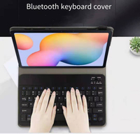 Untuk Tab S7, Keyboard IR Nirkabel Clamshell Ukuran Penuh yang Kompatibel dengan Jangkauan 10 Meter