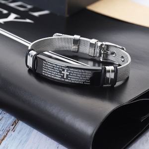 Custom <b>Men</b> Bracelet Luxury Non Tarnish Christian 316l Stainless Steel Bracelet Bars to Engrave Bible Verse Bracelet for <b>Men</b> - Product Image 3