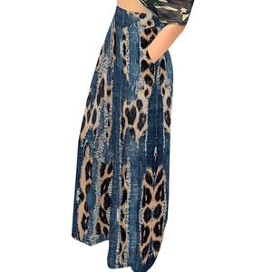 <span class=keywords><strong>Pantaloni</strong></span> Larghi Stampati da Donna Multicolore Stile Boho Patchwork Casual <span class=keywords><strong>con</strong></span> Tasche - Product Image 3