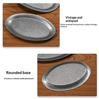 Assiettes ovales vintage japonaises en acier inoxydable avec logo personnalisé, motif flocon de neige, pour restaurant, plateau à dessert, vaisselle de cuisine, assiettes de barbecue