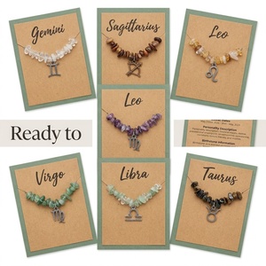 Collar con Barra <span class=keywords><strong>de</strong></span> Piedras Preciosas Naturales, 12 Signos del Zodiaco, Disco <span class=keywords><strong>de</strong></span> Plata Grabado con Piedra <span class=keywords><strong>de</strong></span> Nacimiento, Tarjeta Kraft, Regalo <span class=keywords><strong>de</strong></span> Cumpleaños Personalizado - Product Image 4