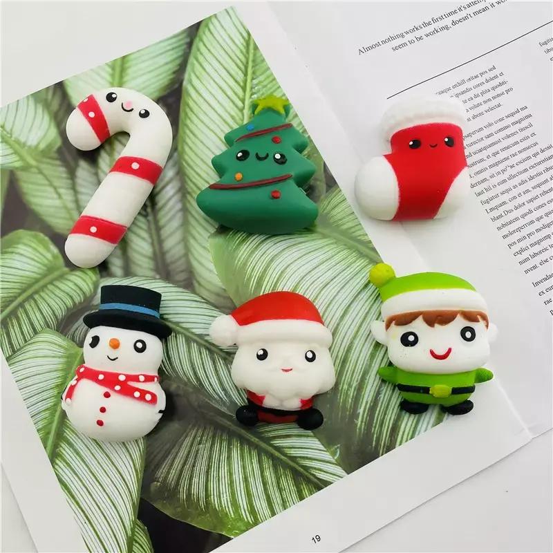 Factory Wholesale Big Size Christmas Squishy Mochi Christmas Mini Gift TPR Fidget Toys Collection Squishy Squeeze Toy