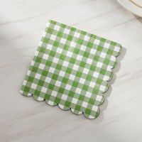 Serviettes de table carrées pliées en papier absorbant jetable 2 plis Airlaid en pâte de bois vierge colorée, gaufrées et imprimées au laser