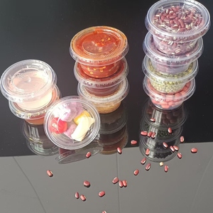 Tái Sử Dụng Nhựa Bắn Thủy Tinh Thân Thiện Với Môi Đóng Mở Du Lịch Nước Sốt Cup Cho Takeaway Sữa Salad Thạch Kem Thực Phẩm Tùy Chỉnh - Product Image 5