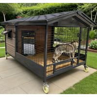 Nichoir pour chien en bois d'extérieur, imperméable, luxueux, type cabane forestière, avec toit, cage pliable pour petits animaux, utilisation en intérieur.