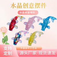 Vente en gros de cristal naturel gravier koi goutte colle résine petit poisson décoration poisson rouge cadeau décoration