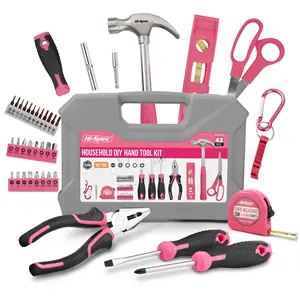 42pc Pink Home Office Tool Kit Set For Ladies Woman Essential Hand Tools For Basic Household DIY Repairs. OEM ODM Supported