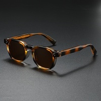 Nouvelles Lunettes de Soleil Polarisées 2025 à Monture Carrée Intégrale en Acétate, Style Épinglée Tendance, Design Beige Épinglé, Unisexe, Style Européen