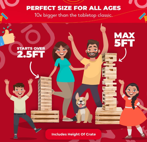 Juego de Torre Gigante Premium de 60 Bloques con Caja de Almacenamiento/Mesa para Exteriores, Juegos de Jardín Gigantes para Adultos y Familias, Set Gigante |   Diversión en el Gran Patio Trasero - Product Image 6