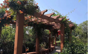 Suministro <span class=keywords><strong>de</strong></span> fábrica: Viga <span class=keywords><strong>de</strong></span> pérgola contemporánea <span class=keywords><strong>de</strong></span> WPC con acabado <span class=keywords><strong>de</strong></span> <span class=keywords><strong>madera</strong></span> y tubos <span class=keywords><strong>de</strong></span> grano <span class=keywords><strong>de</strong></span> <span class=keywords><strong>madera</strong></span> para jardín <span class=keywords><strong>exterior</strong></span> - Product Image 6