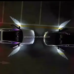 Araba melek kanatları hoşgeldiniz ışık motosiklet melek kanatları atmosfer lamba LED araba kapı uyarı ışığı