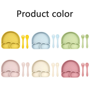 Ensemble d'alimentation pour bébé en silicone de qualité alimentaire RTS avec cuillère et fourchette, <span class=keywords><strong>kit</strong></span> <span class=keywords><strong>Bebe</strong></span> Plato sans BPA, compatible micro-ondes et lave-vaisselle - Product Image 6