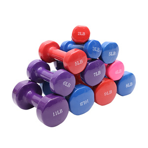 Salle de <span class=keywords><strong>sport</strong></span> à domicile personnalisé kg lb couleur 1-10kg tête ronde haltère vinyle/néoprène haltère - Product Image 6