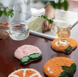 Kits d'oreillers à crochet coloré pour tapis, ensemble de broderie pour bricolage