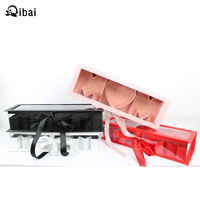 Cajas de Regalo Rígidas de Lujo con Tapa de PVC y Diseño de Rosas, para Flores, Ideales para Bodas, Día de la Madre y San Valentín, Marca Qibai Stock Love
