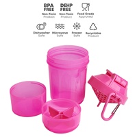 Bouteille shaker de protéines vide en plastique sans BPA, avec compartiment de rangement, personnalisable avec logo, pour la gym, le fitness et le sport, idéale pour les paillettes – Vente en gros