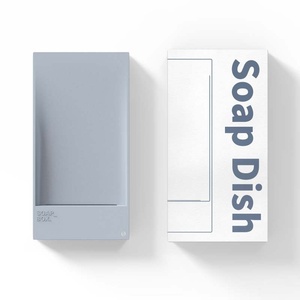 Nuovo semplice portasapone quadrato in plastica morbida con Dispenser di sapone incluso supporto da bagno senza Punch Design senza drenaggio - Product Image 5