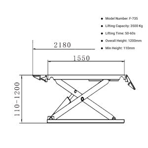 पोर्टेबल मध्य वृद्धि हाइड्रोलिक कैंची कार लिफ्ट 1200Mm ऊंचाई कार की मरम्मत बिंदु का उपयोग बिजली के ऑटो कार लिफ्टों - Product Image 6