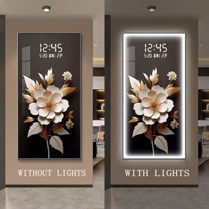 Pintura de luz LED moderna decoración de sala de estar con reloj de pantalla LCD pintura decorativa avanzada - Product Image 6