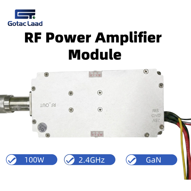 100W GaN RF Power Amplifier Module 2.4GHz PA Anti-UAV RF Detector 50% Efficiency 28V Supply Wireless Security System Module