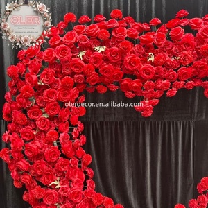 ซุ้มดอกไม้ประดิษฐ์รูปหัวใจสีแดงคุณภาพสูง ทำมือ กลิ่นหอมเหมือนจริง สำหรับตกแต่งวันวาเลนไทน์ งานแต่งงาน และเปิดเทอม - Product Image 2