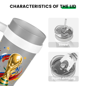 Ensemble de gobelets isothermes en acier inoxydable à double paroi de 38 oz avec revêtement céramique, paille et brosse de nettoyage, couvercle écologique, idéal pour offrir - Product Image 4